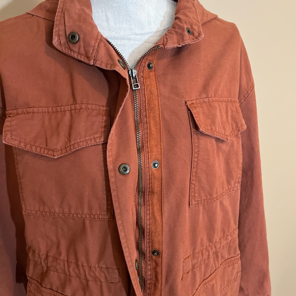 Universal Thread Burnt Orange Hooded Utility Jack… - image 3